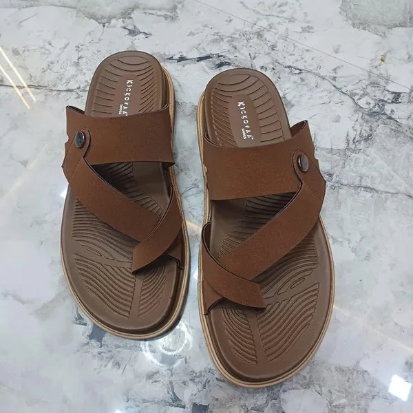 Brown_Synthetic_Leather_Cross_Strap_Sandals_For_Men