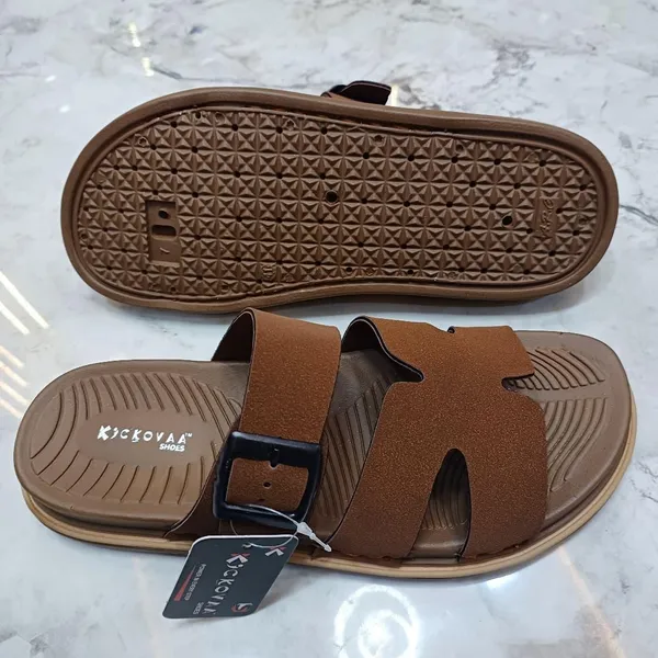 Brown_Synthetic_Leather_Adjustable_Buckle_Strap_Sandals_For_Men