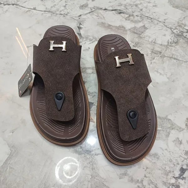 Brown_Synthetic_Leather_H-Accent_Casual_Strap_Sandals_For_Men