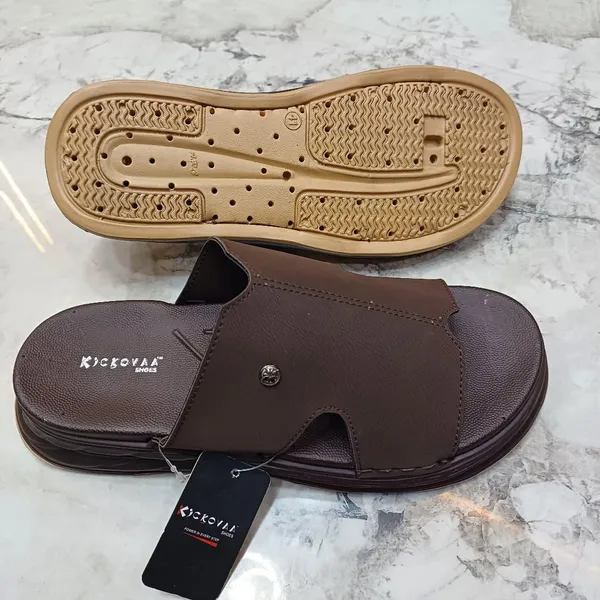 Brown_Synthetic_Leather_Slip-On_Sandals_For_Men