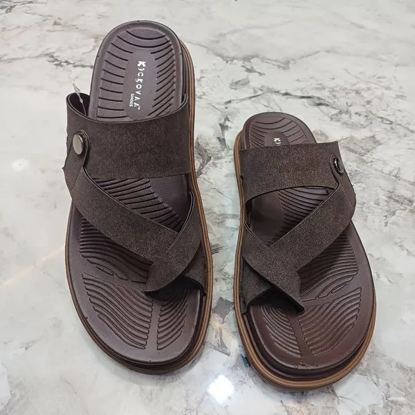 Brown_Synthetic_Leather_Cross_Strap_Metal_Accent_Sandals_For_Men