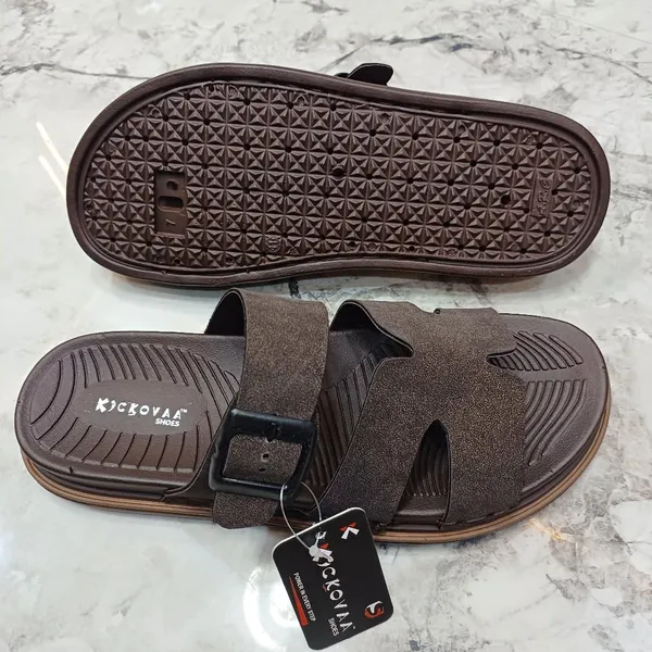 Brown_Synthetic_Leather_Double_Buckle_Strap_Sandals_For_Men