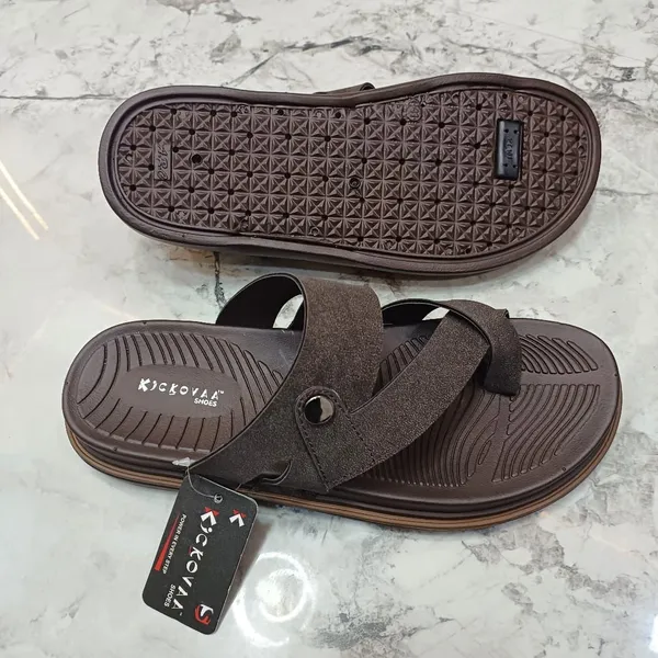 Brown_Synthetic_Leather_Cross_Strap_Metal_Accent_Sandals_For_Men