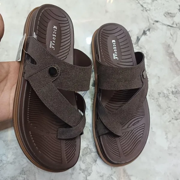 Brown_Synthetic_Leather_Cross_Strap_Metal_Accent_Sandals_For_Men