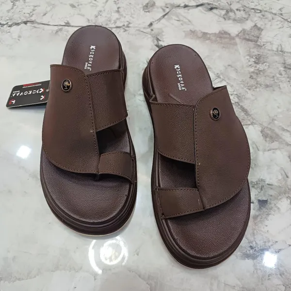 Brown_Synthetic_Leather_Open_Toe_Button_Detail_Sandals_For_Men