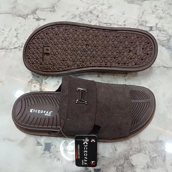 Brown_Synthetic_Leather_Slip-On_Sandals_For_Men