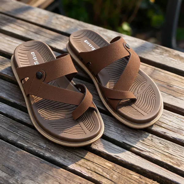 Brown_Synthetic_Leather_Cross_Strap_Sandals_For_Men