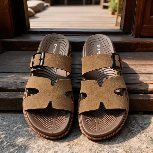 Brown_Synthetic_Leather_Open_Toe_Buckle_Strap_Sandals_For_Men