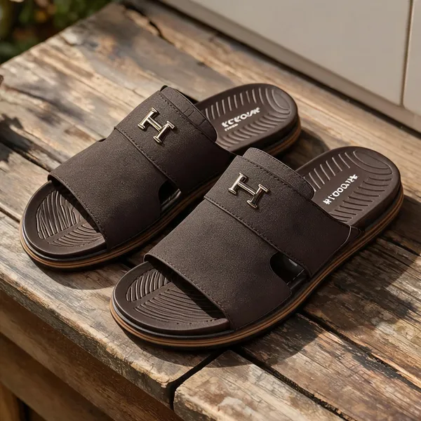 Brown_Synthetic_Leather_Slip-On_Sandals_For_Men