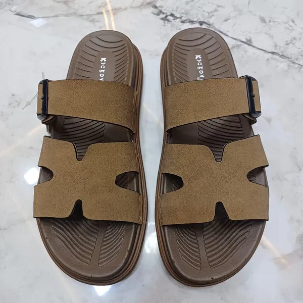 Brown_Synthetic_Leather_Open_Toe_Buckle_Strap_Sandals_For_Men