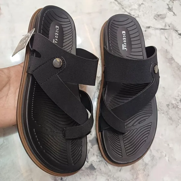 Black_Synthetic_Leather_Cross_Strap_Sandals_For_Men