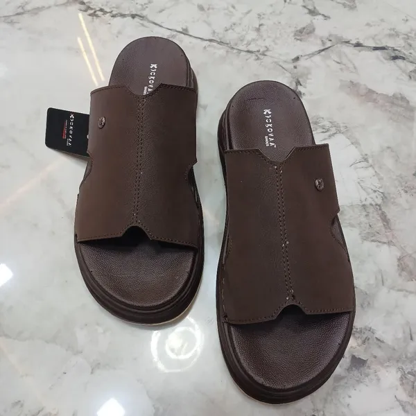 Brown_Synthetic_Leather_Slip-On_Sandals_For_Men