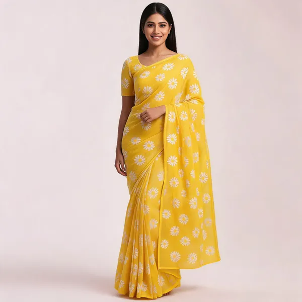 Yellow_Linen_Floral_Print_Unstitched_Suit_Fabric_For_Women