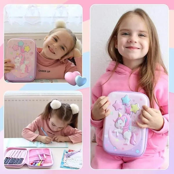 3D_Unicorn_EVA_Pencil_Stationery_Pouch_Compartment_Case_for_Girls_Large_Capacity_Premium_Stylish_Stationery_Box_Random_Color