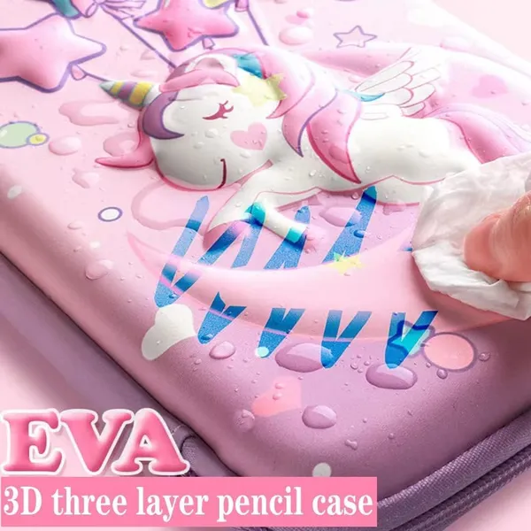 3D_Unicorn_EVA_Pencil_Stationery_Pouch_Compartment_Case_for_Girls_Large_Capacity_Premium_Stylish_Stationery_Box_Random_Color