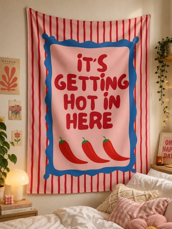 Red_Chillies_And_Big_Opinions_—_Striped_Quote_Wall_Tapestry