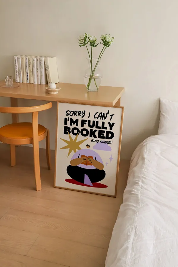 Sorry,_I'm_Fully_Booked_—_Framed_Reading_Quote_Wall_Art