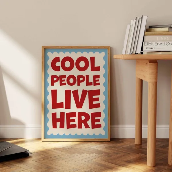Cool_People_Live_Here_—_Wooden_Framed_Typography_Wall_Art