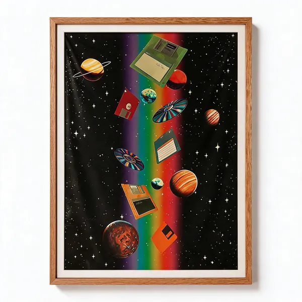 Wooden_Retro_Stars_Planets_Floppy_Disks_Space_Framed_Wall_Art