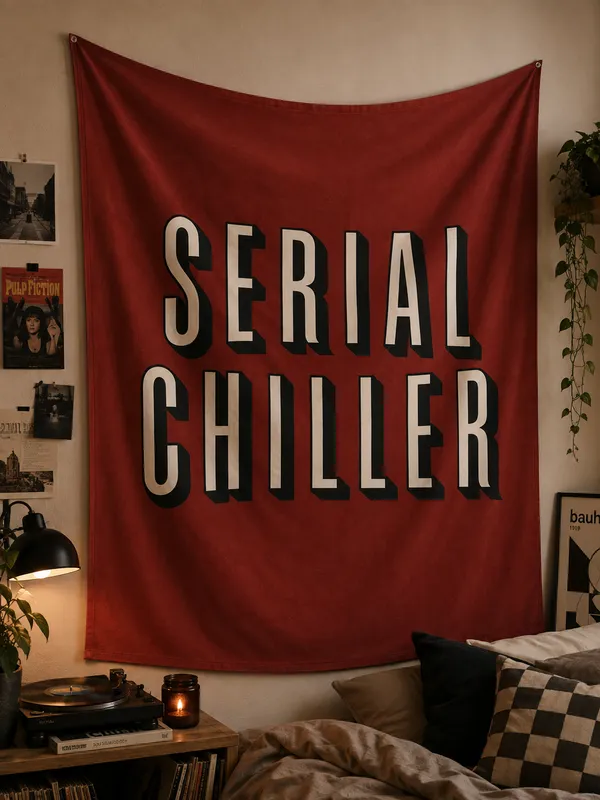 Serial_Chiller_—_Red_Graphic_Wall_Tapestry