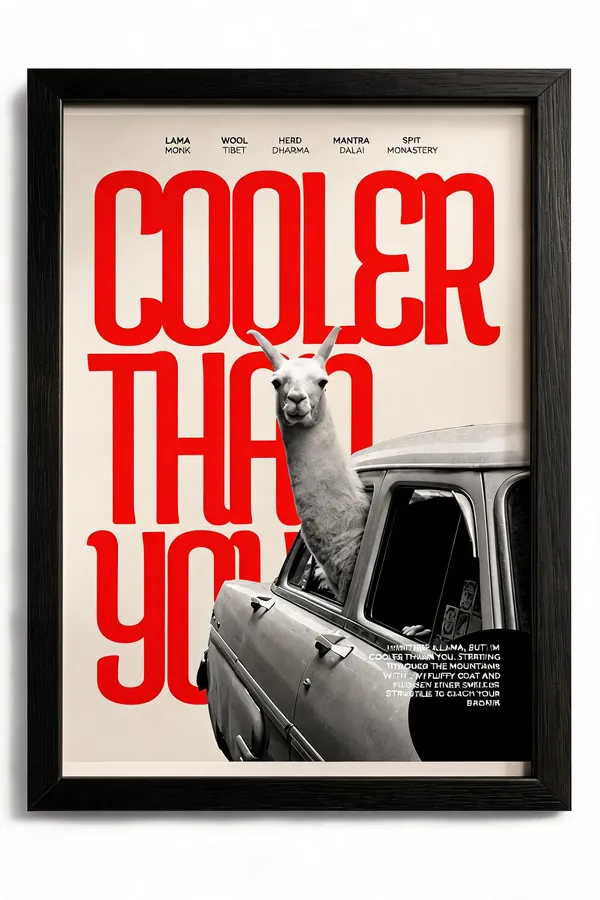Wooden_Quirky_Llama_Classic_Car_Framed_Wall_Art