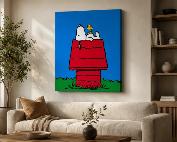 A_Dog,_A_Bird,_A_Red_Roof_—_Canvas_Wall_Art