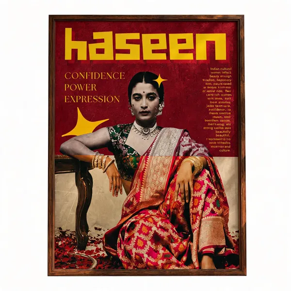 Wooden_Indian_Portrait_Red_Gold_Unbothered_Framed_Wall_Art