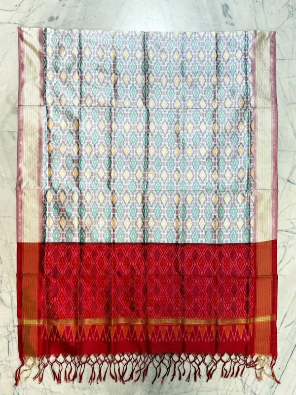 Multicolor_Pure_Silk_Dupatta_For_Women