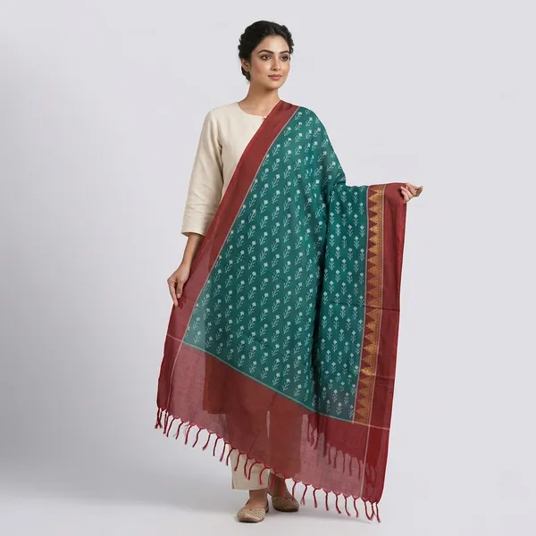 Multicolor_Mercerised_Cotton_Dupatta_For_Women