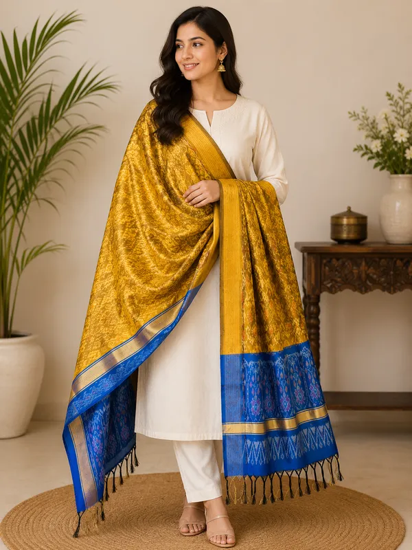 Multicolor_Pure_Silk_Dupatta_For_Women