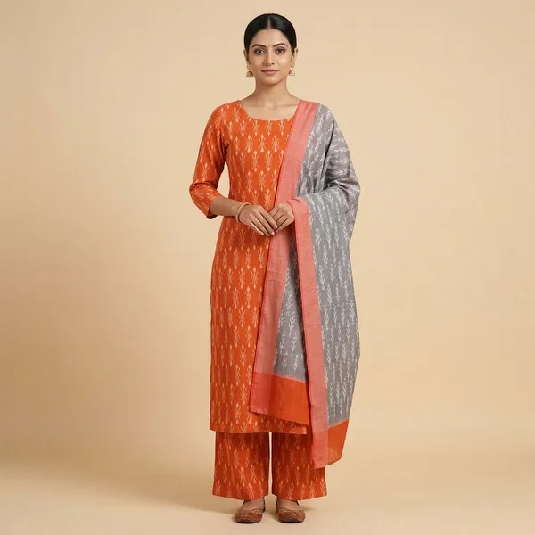 Multicolor_Mercerised_Cotton_Mercerised_Suit_Set_For_Women