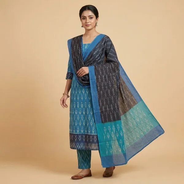 Multicolor_Mercerised_Cotton_Mercerised_Suit_Set_For_Women