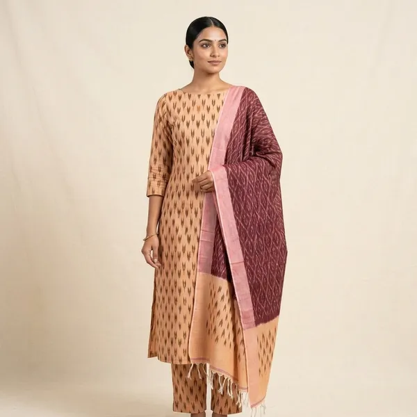 Multicolor_Mercerised_Cotton_Mercerised_Suit_Set_For_Women