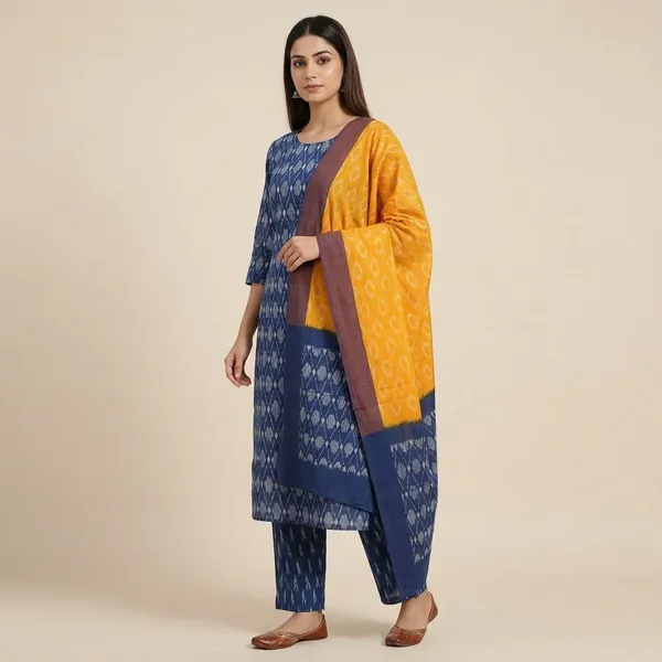 Multicolor_Mercerised_Cotton_Mercerised_Suit_Set_For_Women