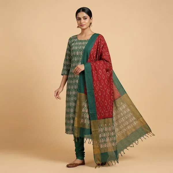 Multicolor_Mercerised_Cotton_Mercerised_Suit_Set_For_Women