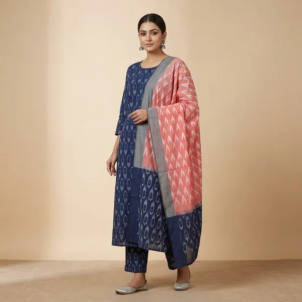 Multicolor_Mercerised_Cotton_Mercerised_Suit_Set_For_Women