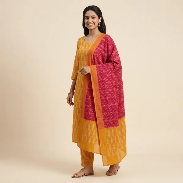 Multicolor_Mercerised_Cotton_Mercerised_Suit_Set_For_Women