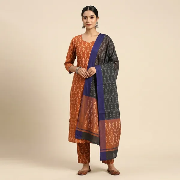 Multicolor_Mercerised_Cotton_Mercerised_Suit_Set_For_Women