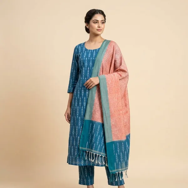 Multicolor_Mercerised_Cotton_Mercerised_Suit_Set_For_Women