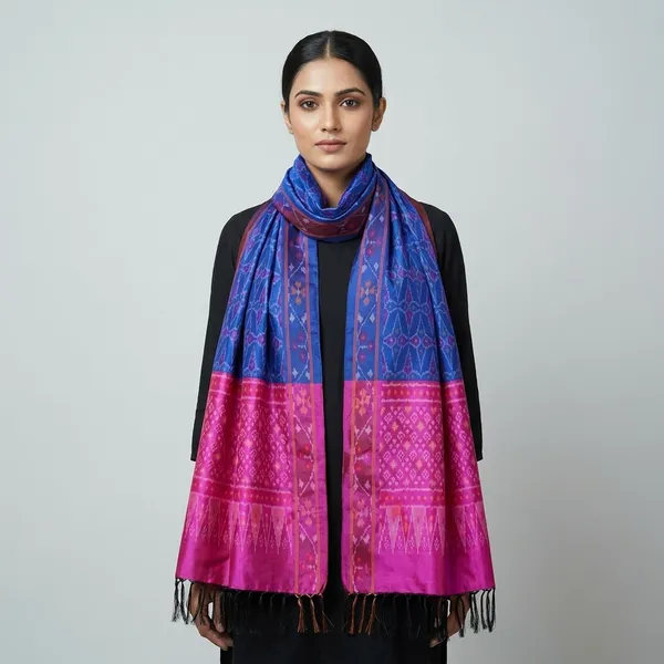 Multicolor_Pure_Silk_Dupatta_For_Women
