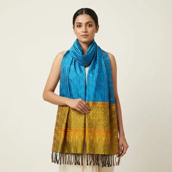 Multicolor_Pure_Silk_Dupatta_For_Women