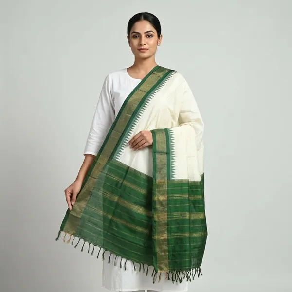 Multicolor_Pure_Silk_Dupatta_For_Women