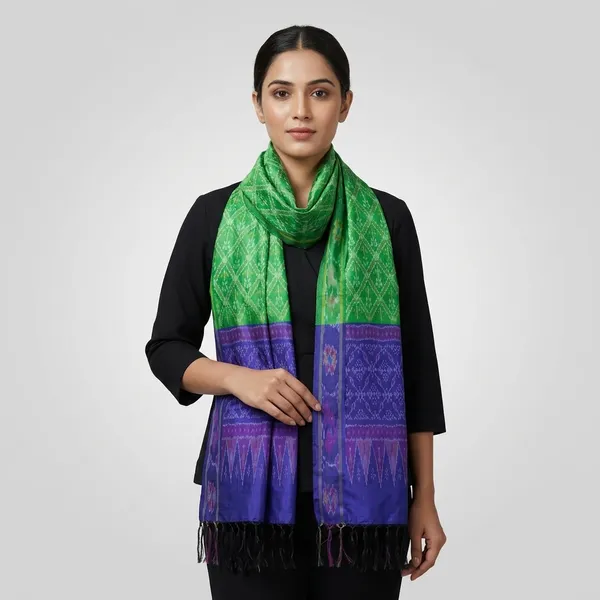 Multicolor_Pure_Silk_Dupatta_For_Women