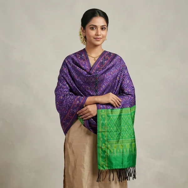 Multicolor_Pure_Silk_Dupatta_For_Women