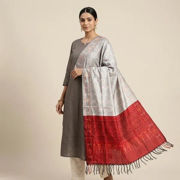 Multicolor_Pure_Silk_Dupatta_For_Women