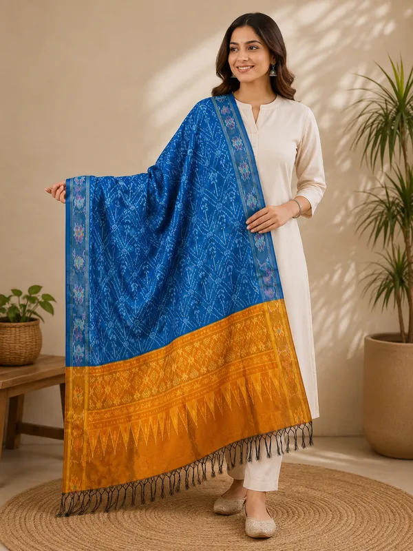 Multicolor_Pure_Silk_Dupatta_For_Women