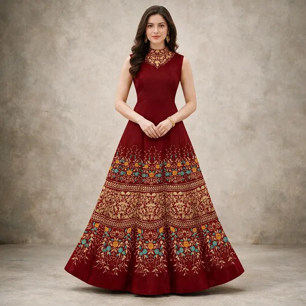 Red_Silk_Anarkali_Dress_For_Women
