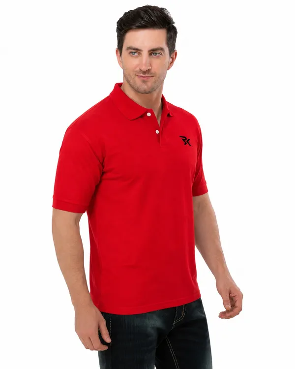 Red_Cotton_Polo_T-Shirt_For_Men