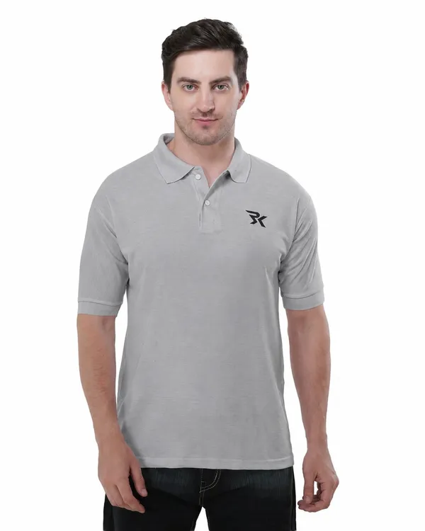 Grey_Cotton_Polo_T-Shirt_For_Men