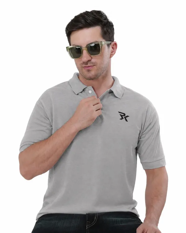 Grey_Cotton_Polo_T-Shirt_For_Men